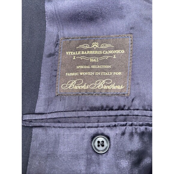 Brooks Brothers 1818 Regent Blazer Estrato Wool Jacket Dark Navy Mens Size 48R - Picture 5 of 9
